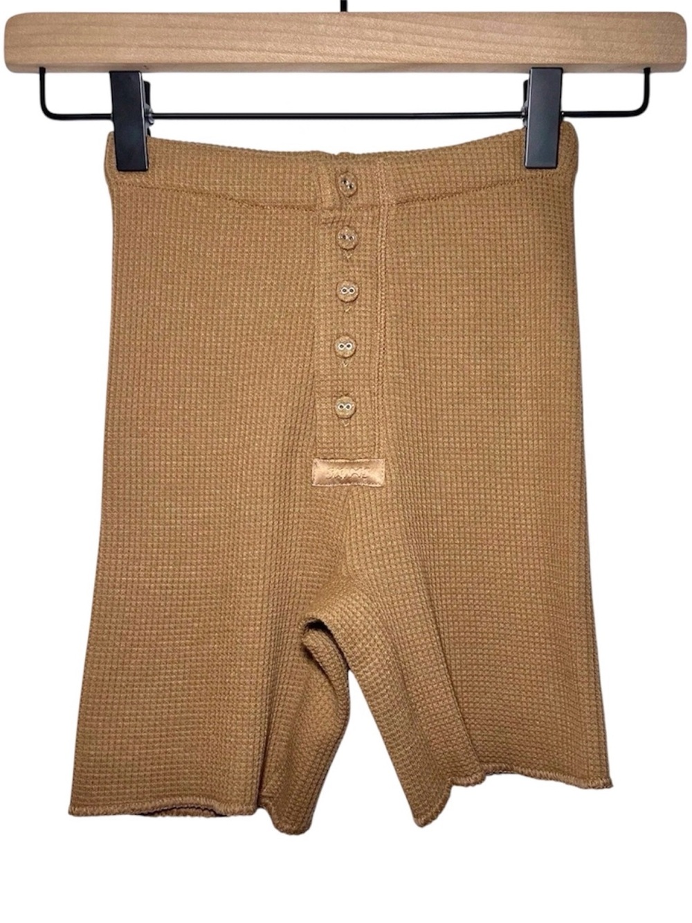 SKIMS Waffle Shorts in Camel